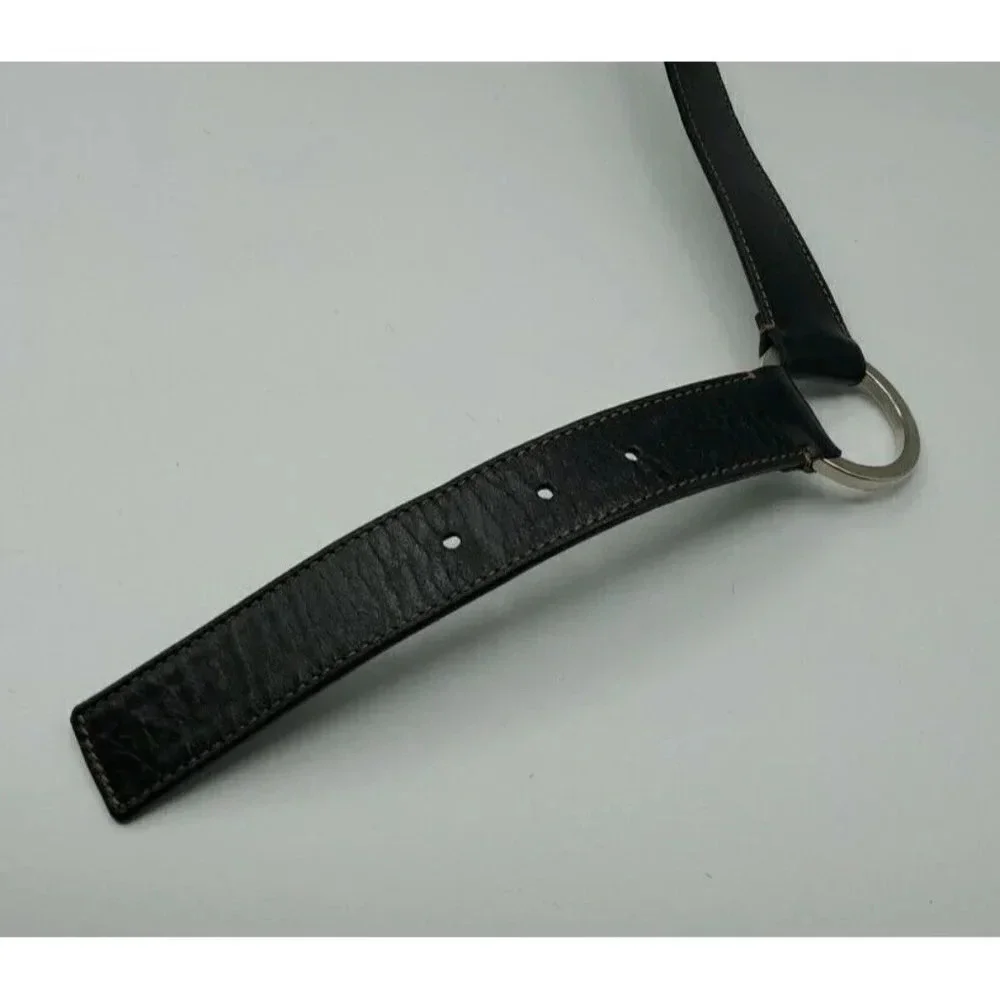 Francesco Biasia Women's Black Genuine Leather Belt Size Med Made in Italy - Picture 5 of 9